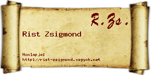 Rist Zsigmond névjegykártya